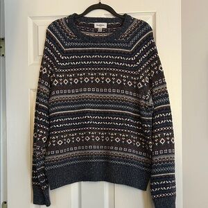 Goodfellow & Co Navy and White Patterned Sweater